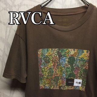 ルーカ(RVCA)の【激レア】ルーカ　Tシャツ　半袖　胸ロゴ　ブラウン　バックプリント(Tシャツ/カットソー(半袖/袖なし))