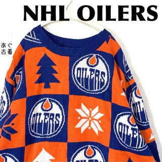 サンタモニカ(Santa Monica)の90's NHL★ナショナルホッケーリーグ OILERS ノルディック柄ニット (ニット/セーター)