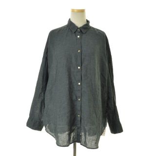 スピックアンドスパン(Spick & Span)の【SPICKANDSPAN】22SS リネンビッグシャツ2 グレーA(シャツ/ブラウス(長袖/七分))