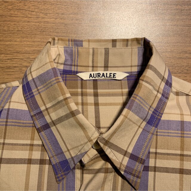 AURALEE SUPER LIGHT WOOL CHECK SHIRTS 3