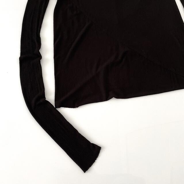 Rick Owens(リックオウエンス)のrick Owens リックオウエンス シルク 長袖 Tシャツ 黒 ユニセックス レディースのトップス(カットソー(長袖/七分))の商品写真