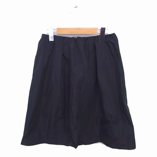 アンタイトル(UNTITLED)のアンタイトル フレア スカート ひざ丈 薄手 バックジップ 2 黒 ブラック(ひざ丈スカート)