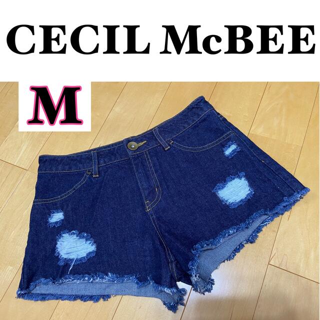 CECIL McBEE(セシルマクビー)の【CECIL McBEE】デニム ショート パンツ Mサイズ インディゴ ブルー レディースのパンツ(ショートパンツ)の商品写真