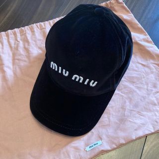 ミュウミュウ(miumiu)のMIU MIU ミュウミュウ ベルベット ベースボールキャップ S(キャップ)