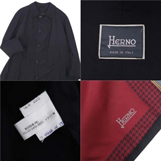 【美品】HERNOヘルノ　幾何学ステンカラーコート　薄手44 総柄