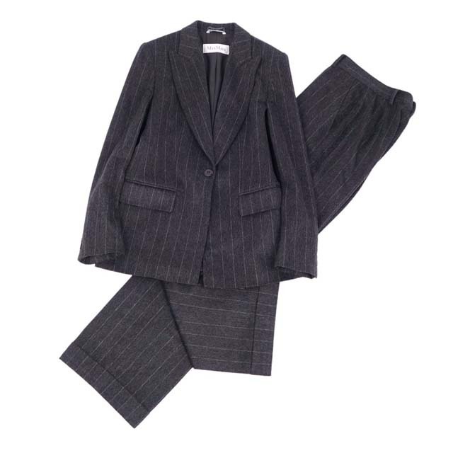 Max Mara(マックスマーラ)のマックスマーラ セットアップ パンツスーツ ストライプ ウール アンゴラ レディースのフォーマル/ドレス(スーツ)の商品写真
