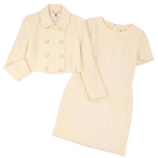 クレージュ(Courreges)のクレージュ スーツ セットアップ ジャケット ワンピース ツイード ウール(スーツ)