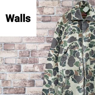 USA製 Wallsヴィンテージ ツナギ オールインワン カモフラ 迷彩 作業着