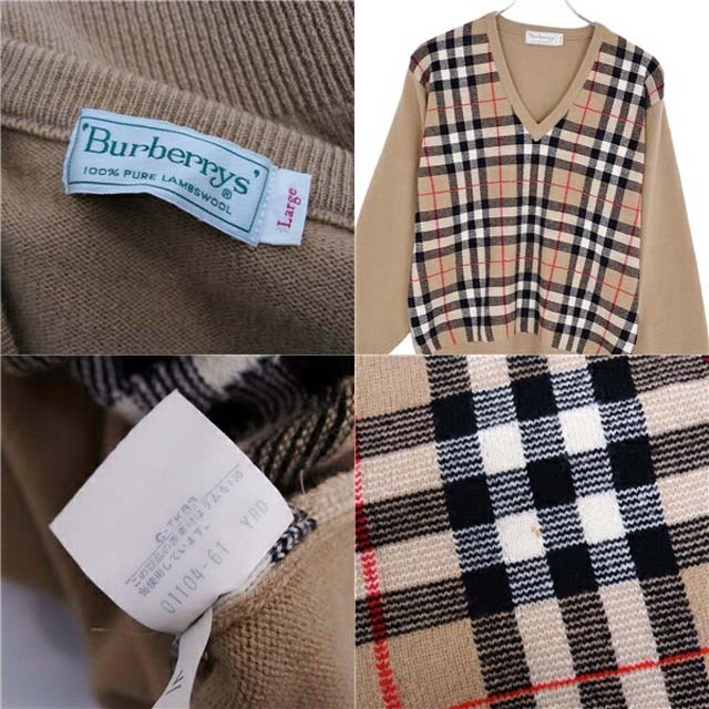 大人気得価】 BURBERRY バーバリー ニット セーター チェック ウール プルオーバー メンズ Lの通販 by MODEST  LORD｜バーバリーならラクマ