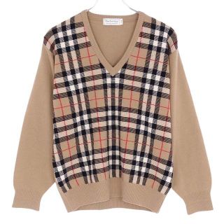 バーバリー(BURBERRY)のバーバリー ニット セーター チェック ウール プルオーバー メンズ L(ニット/セーター)