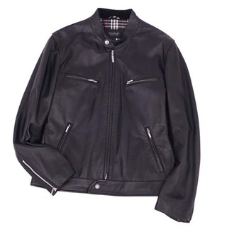 バーバリーブラックレーベル(BURBERRY BLACK LABEL)のバーバリー ブラックレーベル ジャケット ラムレザー ライダース シングル(ステンカラーコート)