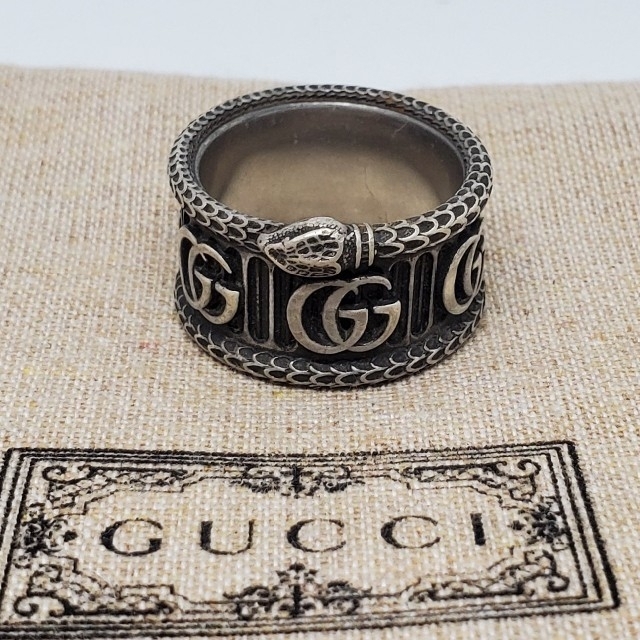 Gucci - 【現行中古品】GUCCI ダブルG シルバー スネークリング 【23号