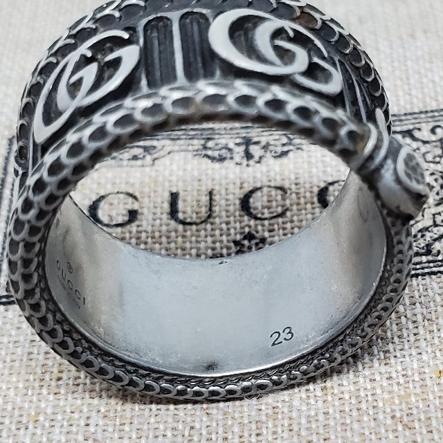 Gucci - 【現行中古品】GUCCI ダブルG シルバー スネークリング 【23号