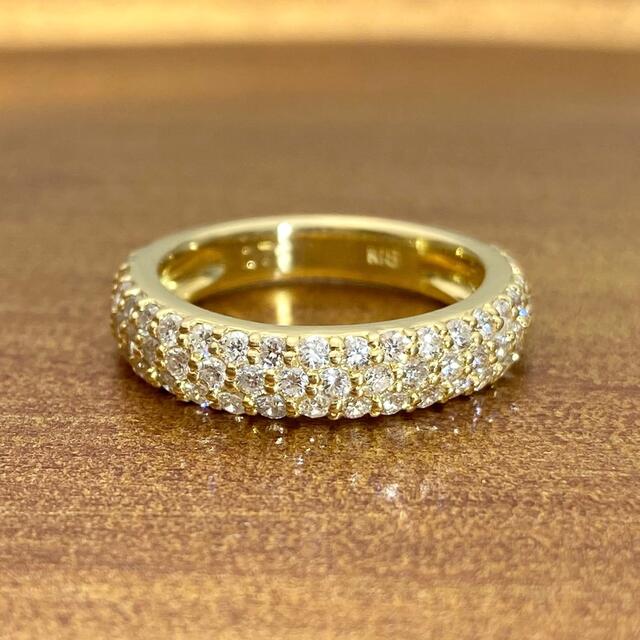 k18 天然 ダイヤモンド 0.72ct ダイヤ ハーフエタニティ リング レディースのアクセサリー(リング(指輪))の商品写真