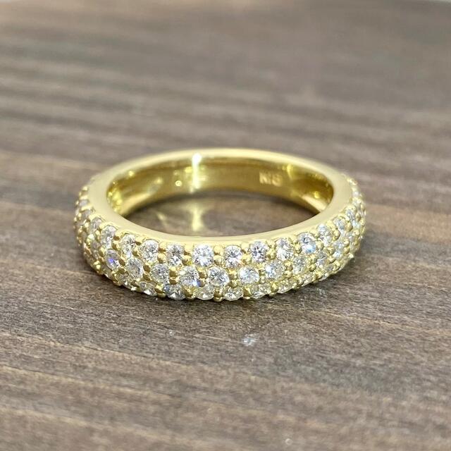 k18 天然 ダイヤモンド 0.72ct ダイヤ ハーフエタニティ リング レディースのアクセサリー(リング(指輪))の商品写真