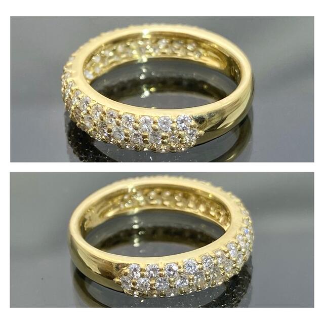 k18 天然 ダイヤモンド 0.72ct ダイヤ ハーフエタニティ リング レディースのアクセサリー(リング(指輪))の商品写真