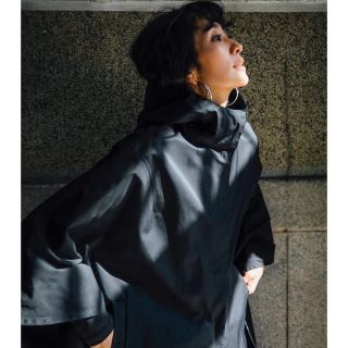 nala Hooded caqe coat ブラック コート | jarussi.com.br
