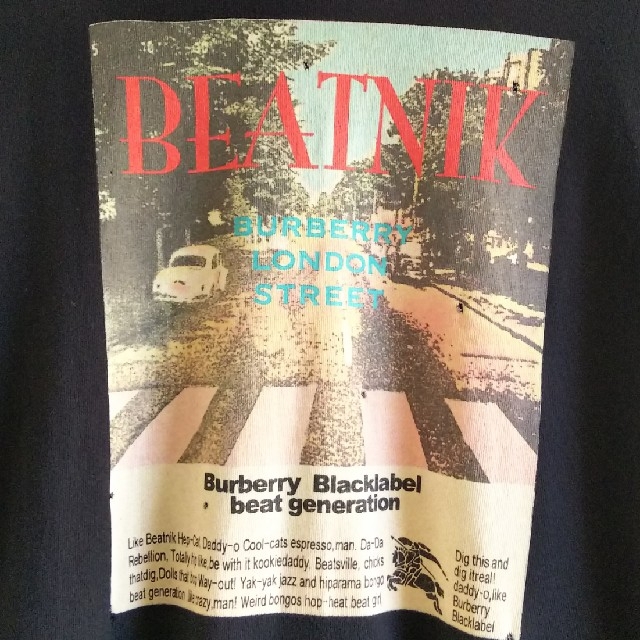 BURBERRY BLACK LABEL(バーバリーブラックレーベル)の◆51 当時物 レア Burberry BLACK LABEL ビートルズ 黒 メンズのトップス(Tシャツ/カットソー(半袖/袖なし))の商品写真