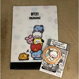 ビーティーイシビル(BT21)のBT21 ハピネス缶バッジ　くじ　RJ  クリアファイル(アイドルグッズ)