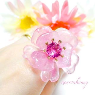 double rose flower ring ピンク(リング)