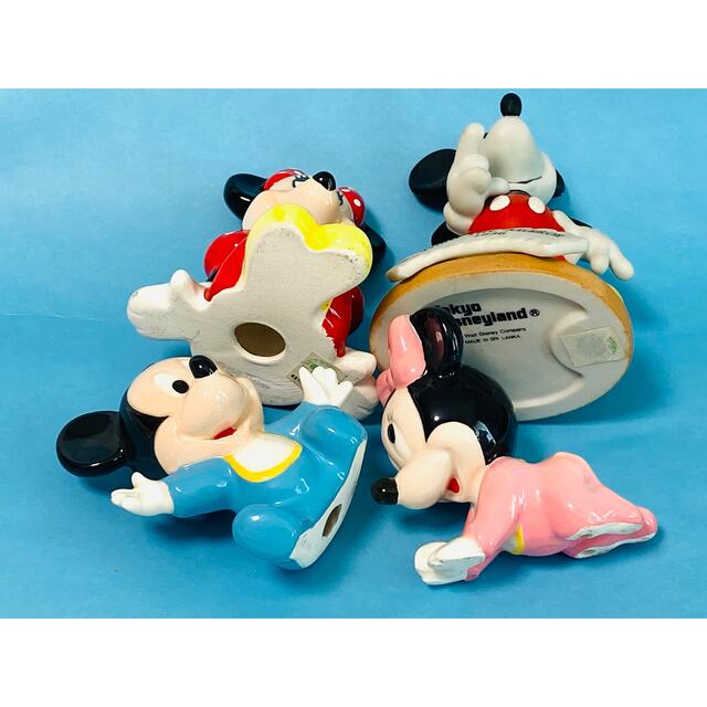 【 美品 】Disney 陶器製 ミッキー・ミニー & ベビーミッキー・ミニー