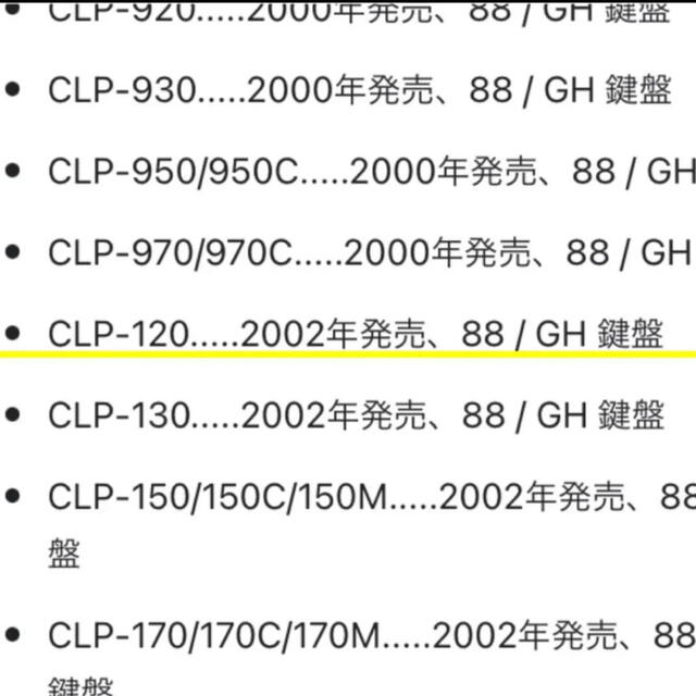 ヤマハ(ヤマハ)のYAMAHA CLP-120 ピアノ 楽器の鍵盤楽器(電子ピアノ)の商品写真