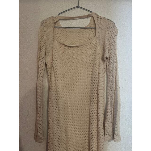 ロングワンピース/マキシワンピースRIELLE riche  Cutout Mesh Knit One-Piece