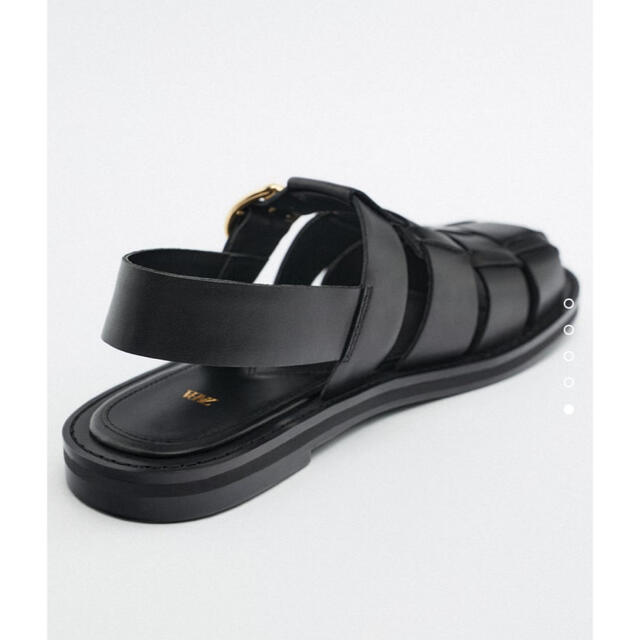 ソフトパープル 【完売品】ZARA レザーヒールサンダル ミュール 37