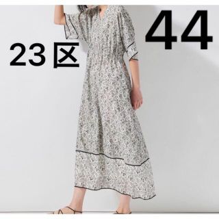 23区 - 【美品】23区 大きいサイズ スカーフパネルプリントワンピース ...