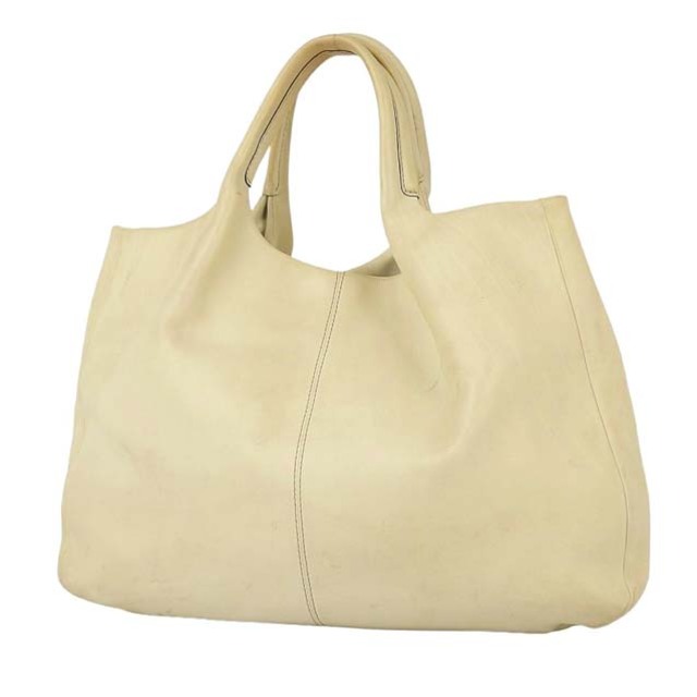 ほぼ未使用 美品☆本革ハンドバッグ ベージュ×黒