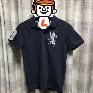 【GIORDANOジョルダーノ】ポロシャツ　ネイビー/シルバー　140(Tシャツ/カットソー)