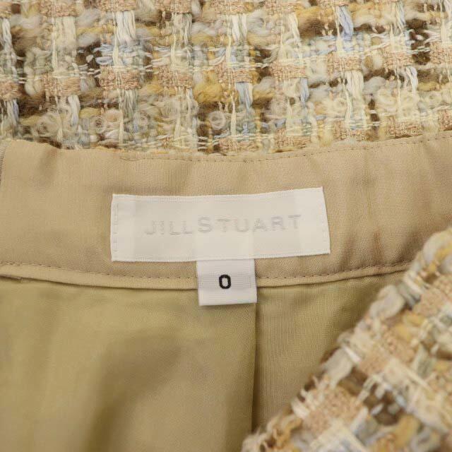 JILLSTUART(ジルスチュアート)のジルスチュアート 19AW ポピーツイードフレアミニスカート 0 ベージュ レディースのスカート(ミニスカート)の商品写真