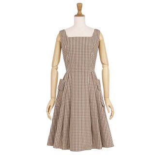 フォクシー(FOXEY) ひざ丈ワンピース(レディース)(ギンガムチェック
