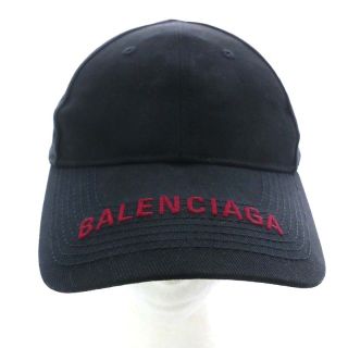 バレンシアガ(Balenciaga)のバレンシアガ 帽子 ベースボールキャップ 野球帽 L 59cm 黒(キャップ)