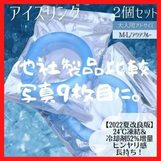【2022夏最新改良版・2個セット】アイスリング　クールリング　Fサイズ　ブルー(その他)
