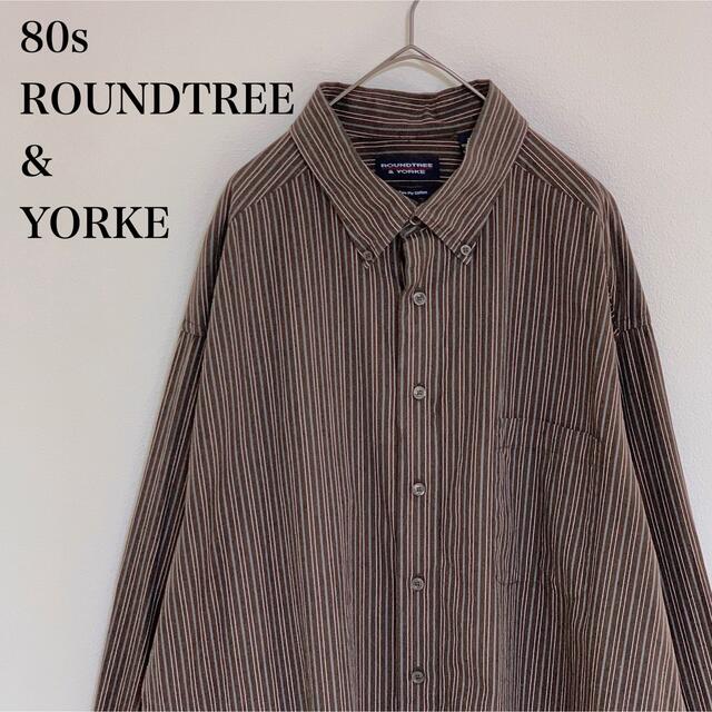 80s ROUNDTREE & YORKE stripe L/S shirt