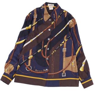 エルメス(Hermes)のエルメス シャツ ブラウス シルク レディース 総柄 長袖 ロングスリーブ(シャツ/ブラウス(半袖/袖なし))