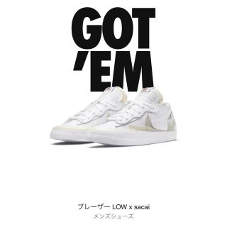 ナイキ(NIKE)の【新品・未使用】ナイキ×sacai ブレーザー LOW(スニーカー)