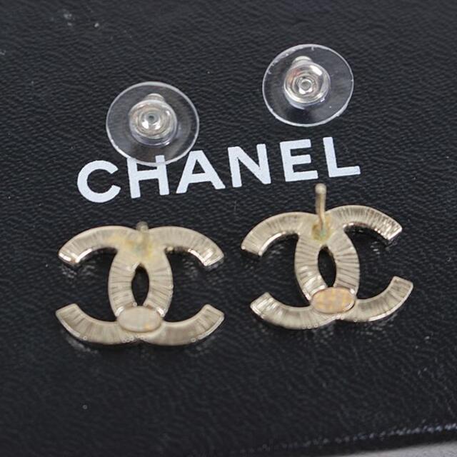 シャネル ピアス　ココマーク ラインストーン　シルバー×ピンク　CHANEL q