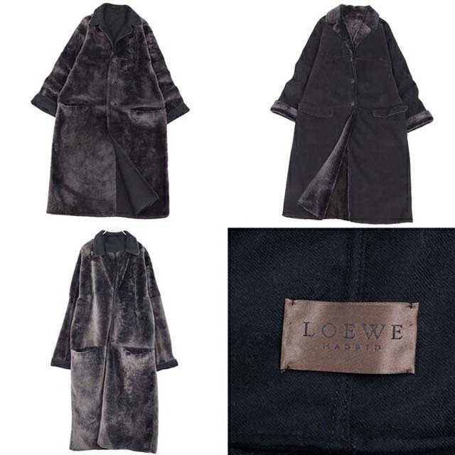 LOEWE - ロエベ コート ムートン リバーシブル ロングコート LOEWE - ロエベ コート ムートン リバーシブル ロングコート
