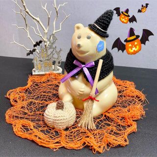 しろくま貯金箱　ハロウィン　小物5点セット(インテリア雑貨)