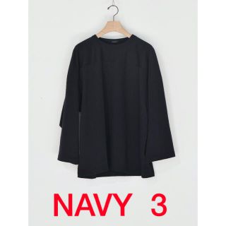 コモリ(COMOLI)のCOMOLI  22AW フットボールT  NAVY サイズ3(Tシャツ/カットソー(七分/長袖))