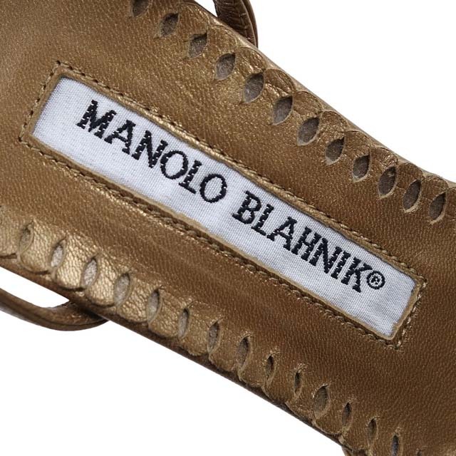 MANOLO BLAHNIK(マノロブラニク)のマノロ・ブラニク サンダル ヒール アンクルストラップ レザー シューズ レディースの靴/シューズ(サンダル)の商品写真