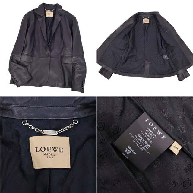 LOEWE - ロエベ ジャケット ラムスキン レザー テーラード LOEWE - ロエベ ジャケット ラムスキン レザー テーラード