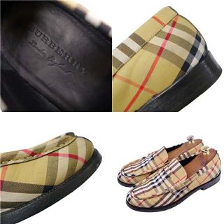 バーバリー ローファー チェック キャンバス モカシン メンズ シューズ 靴