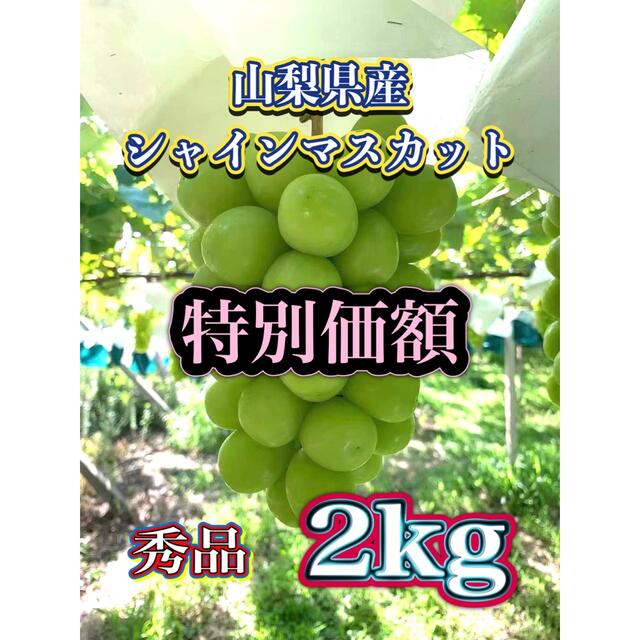 v2 山梨県産 シャインマスカット 2kg 秀品 朝採り産地直送