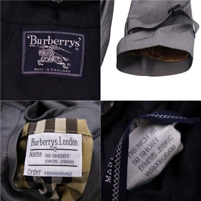 バーバリー 英国製 2枚襟 一枚袖 ライナー付き 綿100％ トレンチコート