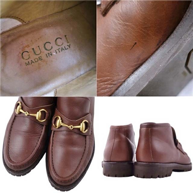 Gucci(グッチ)のオールド グッチ ブーツ チャッカブーツ ホースビット カーフレザー シューズ レディースの靴/シューズ(ブーツ)の商品写真