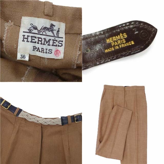 HERMES - 70's エルメス パンツ ワイドパンツ ○G刻印 HERMES - 70's エルメス パンツ ワイドパンツ ○G刻印