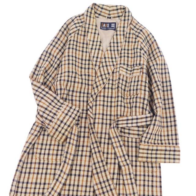 A9015/美品 春夏 DAKS ダックス ウール 長袖 チェック ベルト A9015/美品 春夏 DAKS ダックス ウール 長袖 チェック ベルト
